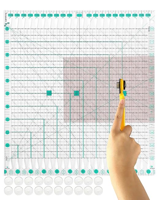 Quilting Ruler for Precise Fabric Cutting 11.5" x 10.5" Quilt Rulers Quilting by Karpoulra