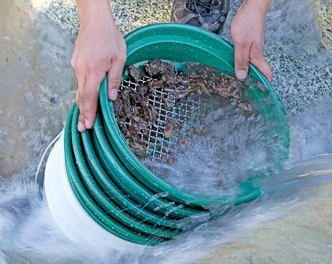 SE 13.25 Inch Wide Stackable Classifier Gold Prospecting Pan Set - Image 2