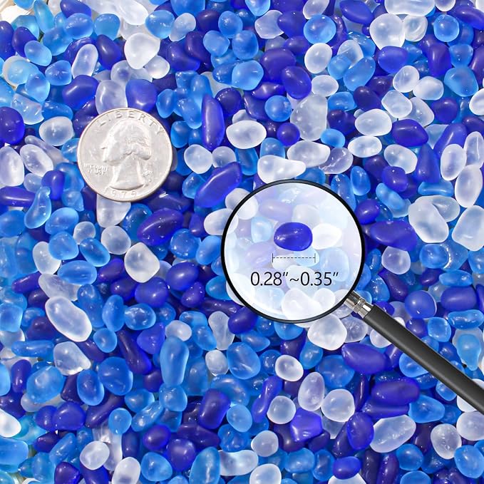 Keedolla 3 Lb Irregular Shape Frosted Glass Stones Pebbles, Aquarium Fish Tank - Image 4