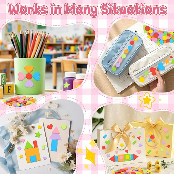 1630Pcs Foam Shape Stickers, Self Adhesive EVA Foam Stickers - Image 8