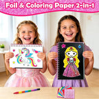 FUNNYB&G Foil Art Craft Kit for Girls 4-10 Years Old: Mess-Free & No-Glue - Image 2