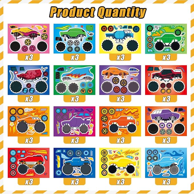 48 Sheets Create Monster Truck of Dreams Stickers, Make Your Own Stickers - Image 2