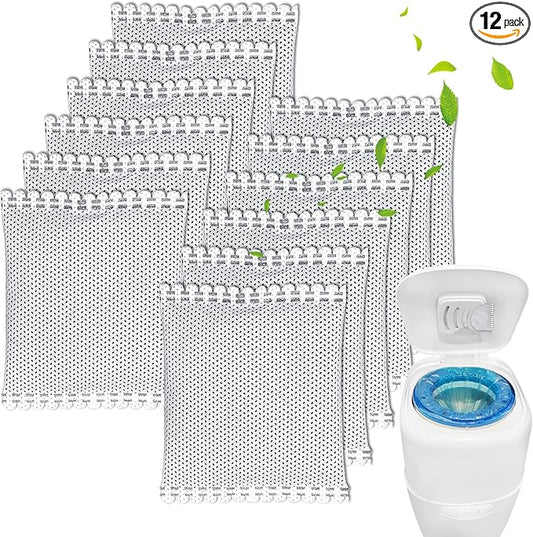Diaper Pail Deodorizer Odor Absorber Carbon Filter Refill Compatible with Diaper Genie Complete Pail, 12 Pack
