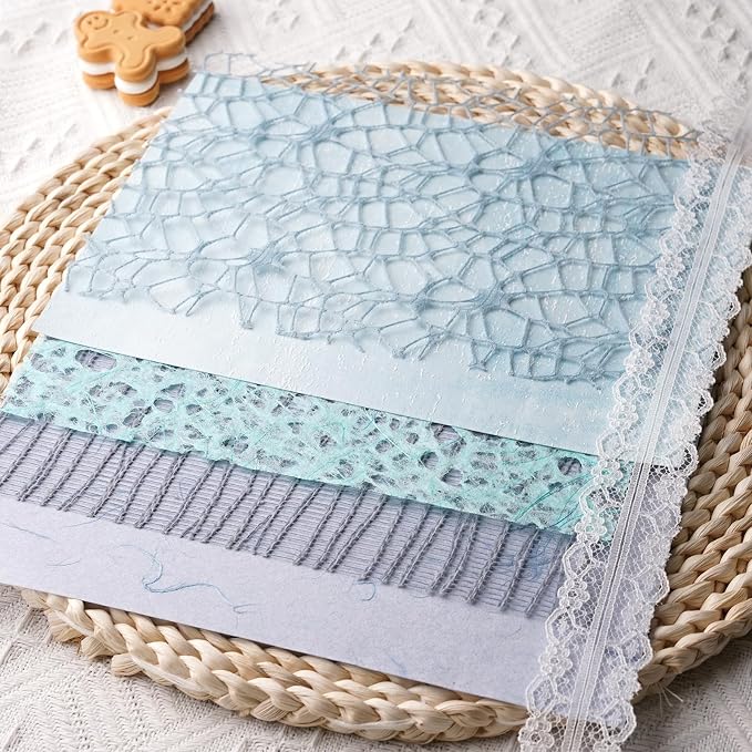 15Pcs Handmade Scrapbook Art Paper Craft Textured Paper Colorful A5 sheet Mesh - Image 7