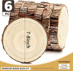 FSWCCK 6 Pack Nature Unfinished Round Wood Slices, 7-8 Inches Wooden Circle - Image 2
