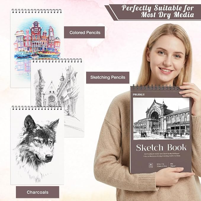 3 Pack Sketch Book 8.5×11 inch, Spiral Bound Sketch Pad 50 Sheets, Acid-Free - Image 6
