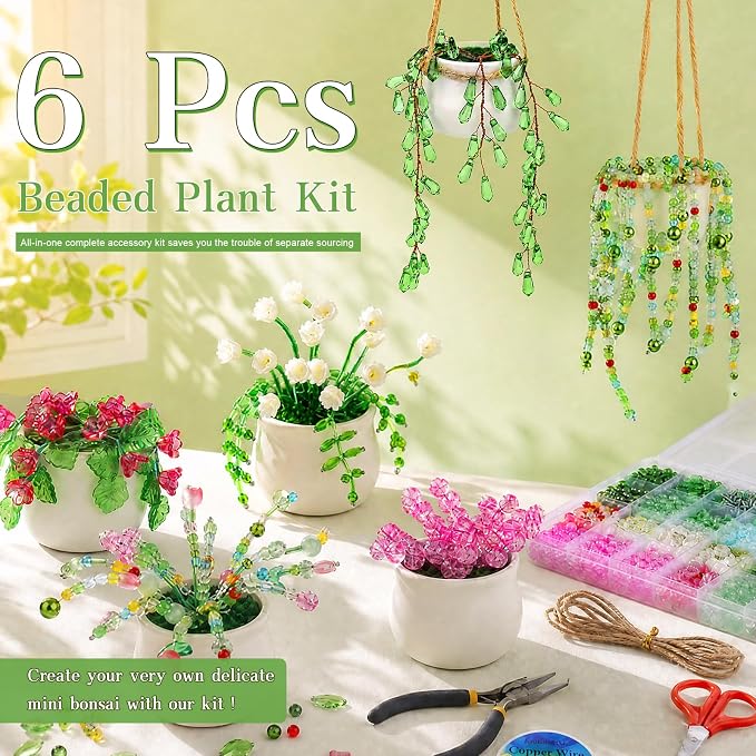 kdafio Beaded Plant Kit, Beaded Flower Kit - Image 6