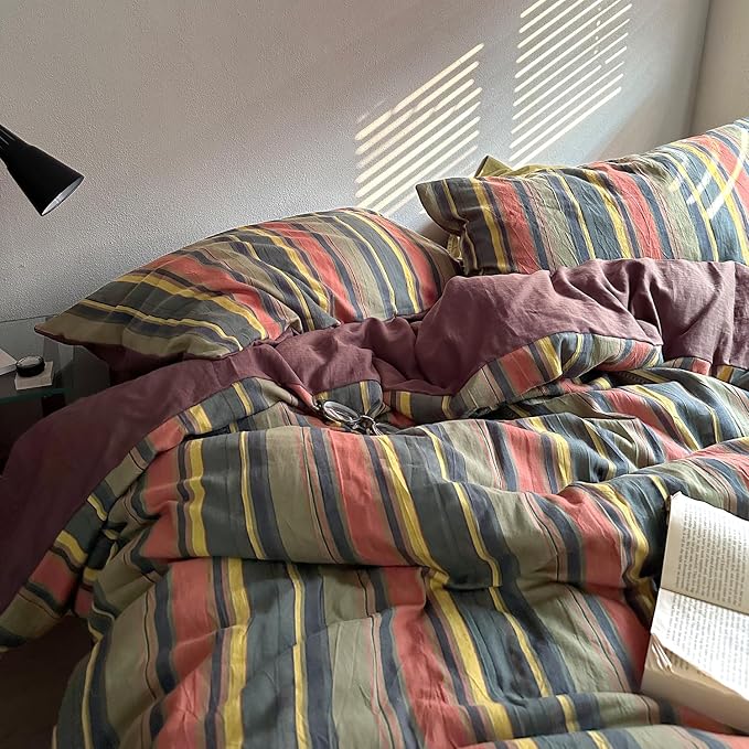 mixinni Vintage Striped Duvet Cover Set Full Size - Image 5