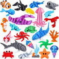 ywevyezc 25 Pcs 3D Printed Ocean Animals Set, Flexible Articulated Mini Sea by ywevyezc