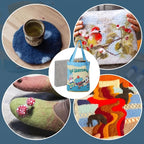 SOCNITC Needle Felting Kit Tools, Wooden Wool Carders, Felt Kit Supplies - Image 7
