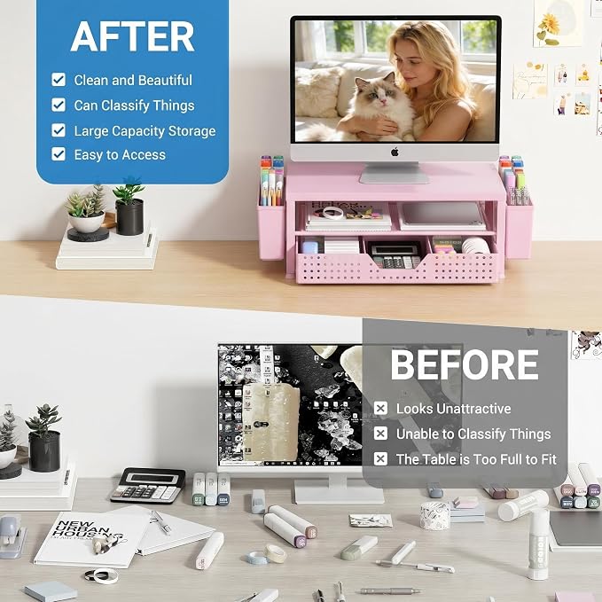 OPNICE Desk Organizers and Accessories, Computer Monitor Stand Riser - Image 2