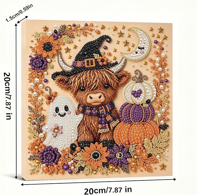POETRYDRAW Halloween Decor Highland Cow Pearl Art Kit - Image 6