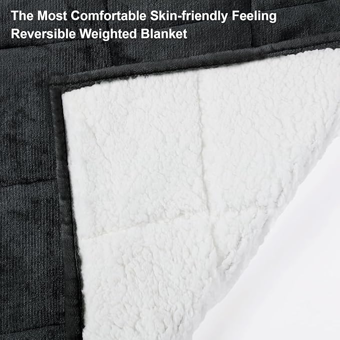 Alomidds Sherpa Fleece Weighted Blanket, Twin 15lbs Adult Weighted Blankets - Image 3