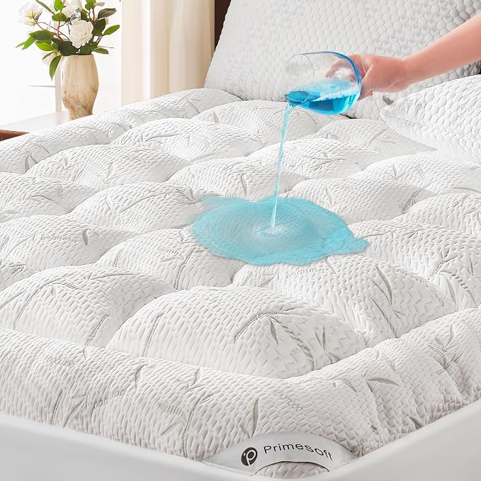 PRIMESOFT 100% Waterproof King Size Mattress Topper, Thick Pillow Top Mattress by Primesoft