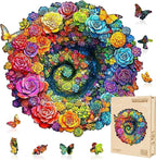 Rainbow Vortex Succulents Puzzles Adults Gifts Wooden 175 Pieces 11.4 * 10.9in by Jollitot