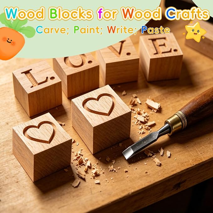 Cheardia 30 Pack 2 Inch Wooden Blocks - Image 4