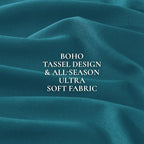 Andency Turquoise Comforter Set Queen, 3 Pieces Boho Teal Tassel Lightweight - Image 9