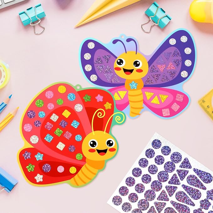 JULEASEL DIY Mirror Mosaic Butterfly Art Craft Kit Girls Toy Gift - Image 2