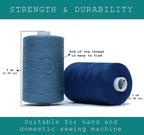 BlesSew Sewing Thread in Blue Color Tones – 6 Spools of Polyester Thread - Image 3