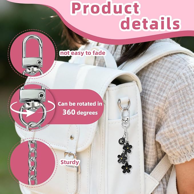 NCIWAN 30 PCS Keychain Making Kit Swivel Snap Hook Lobster Claw Clasps and - Image 4