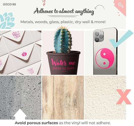 VViViD DECO65 Suede Pink Permanent Adhesive Craft Vinyl - Image 4
