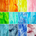 LITMIND 12 Sheets Streaky Transparent Stained Glass Pack – Mystic Wispy Rainbow by LITMIND