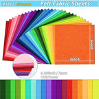 45 PCS Felt Fabric Sheets 6 x 6 Inch 2mm Craft Felt Sheets | 45 Assorted Colors - Image 2