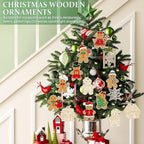 80PCS Wooden Christmas Ornaments to Paint, 8 Styles DIY Blank Unfinished Wood - Image 3