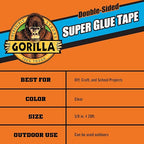 Gorilla Super Glue Tape, Double Sided, High Tack, 5/8in x 20ft - Image 5