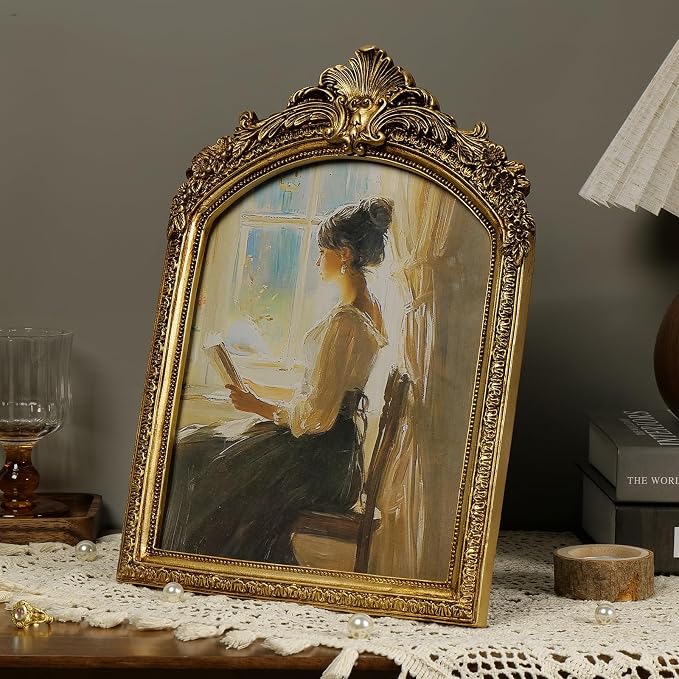 Cuspin 8x10 Picture Frame Vintage Gold Frames, Antique Gold Ornate Resin Photo - Image 8