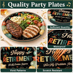 Qyeahkj 100 Pcs Retirement Party Plates and Napkins Set Happy Retired Birthday - Image 3