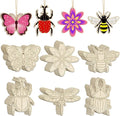 36PCS Wooden Spring Ornaments to Paint, 6 Styles DIY Blank Unfinished Wood by Sophena