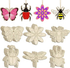 36PCS Wooden Spring Ornaments to Paint, 6 Styles DIY Blank Unfinished Wood by Sophena