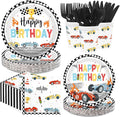 168Pcs Retro Race Car Birthday Party Decoration by Greencian