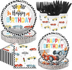168Pcs Retro Race Car Birthday Party Decoration by Greencian