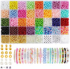 Funtopia 2085pcs Pearl Beads, 32 Colors Colorful Round Beads by Funtopia