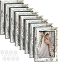 5x7 Picture Frames Set of 8, Vintage Rustic Farmhouse Industrial Style Photo by Unknown