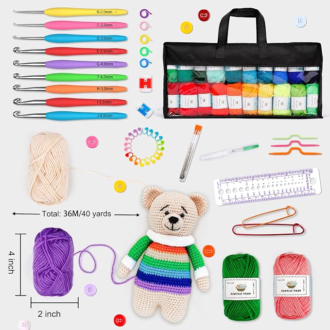 INSCRAFT 113 Piece Crochet Kit - Image 3