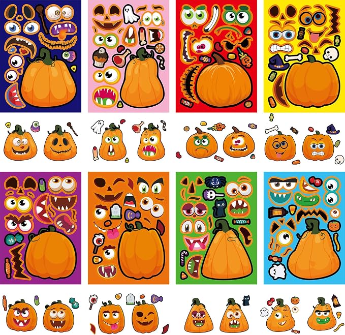56 Sheets Halloween Pumpkin Stickers - Image 2