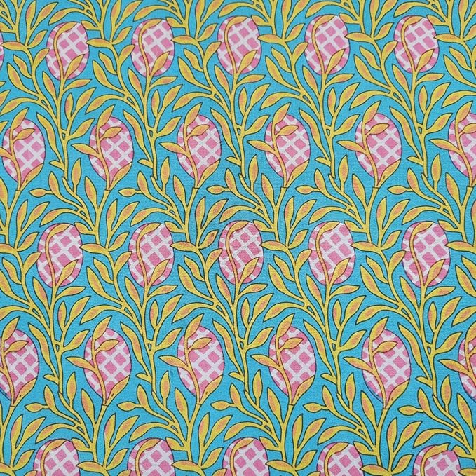 E-Tailor® Hand-Block Printed Pre-Cut Cotton Fabric Ideal - Image 2