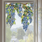 Original Hand Drawn Wisteria Stained Glass Window Border Film, Transparent by ChicSkin