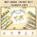Tintnut Vintage Map Camo Heat Transfer Vinyl, easy cut & weed, stretch washable - Image 3