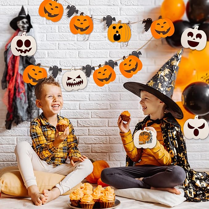 50 PCS Pumpkin Wood Cutouts Unfinished Fall Wooden Cutouts Blank Pumpkin Wood - Image 4