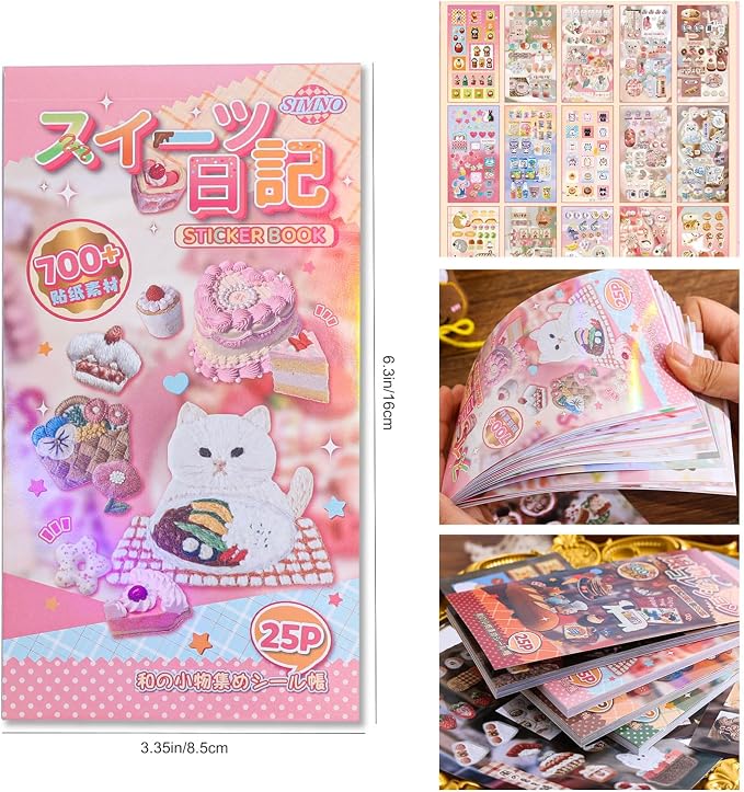 Girl's Japanese Retro Sticker Book, 700+ Kawaii Old Showa Style Embroidered - Image 2