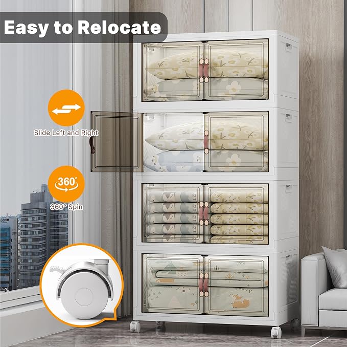 UAMFURI Stackable Storage Bins, 1440QT Collapsible Drawers - Image 9
