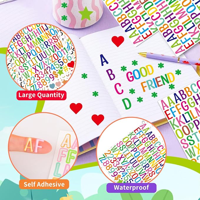 Letter Stickers 1 inch, Self-Adhesive Vinyl Waterproof ABC Letter Stickers - Image 3