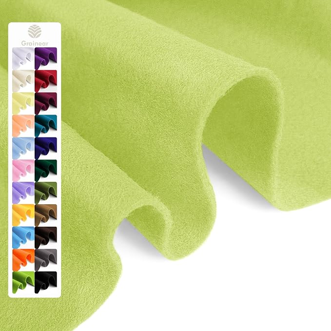Apple Green Soft Felt Fabric Sheet, 1.6mm Thick by Grainear