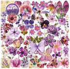 Transparent Flora Scrapbook Stickers Aesthetic Flowers Stickers | Transparent & by Unknown