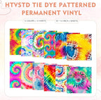 Spiralism Patterned Permanent Adhesive Vinyl 12 Sheets 12'' x 10'' | Tie Dye - Image 2