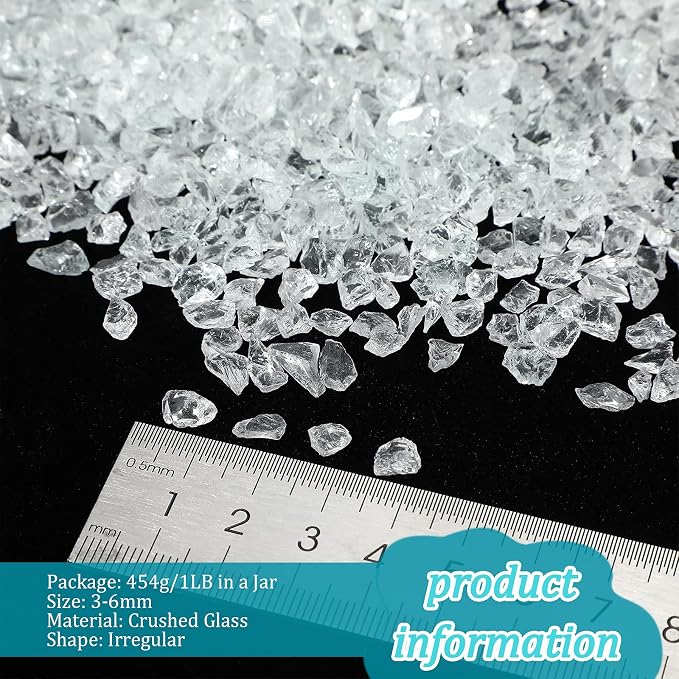 1.5 lb Glass Gravel Stone 3-6 mm Glitter Gravel Stone Luster Reflective - Image 2